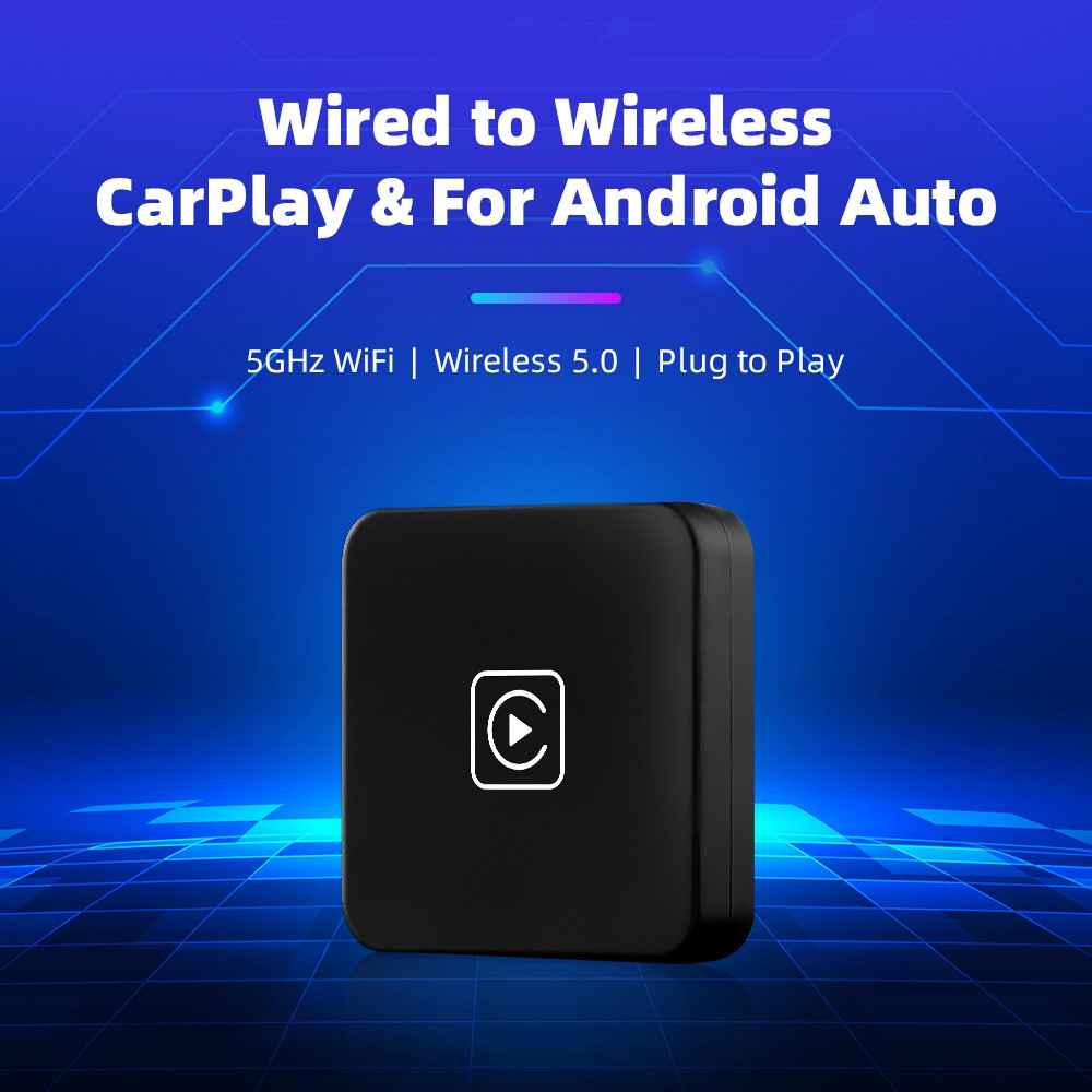 EC04 CarPlay Android Auto 2 in 1 Wireless Adapter Car Wired Systems Upgrade Smart Box - Black