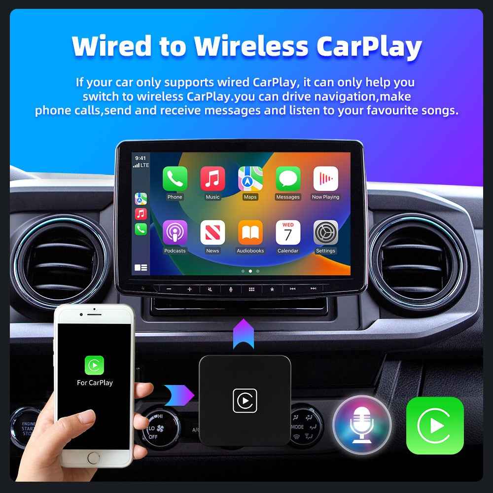 EC04 CarPlay Android Auto 2 in 1 Wireless Adapter Car Wired Systems Upgrade Smart Box - Black
