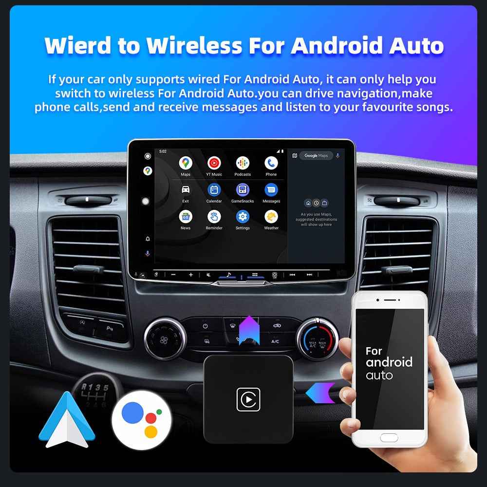 EC04 CarPlay Android Auto 2 in 1 Wireless Adapter Car Wired Systems Upgrade Smart Box - Black