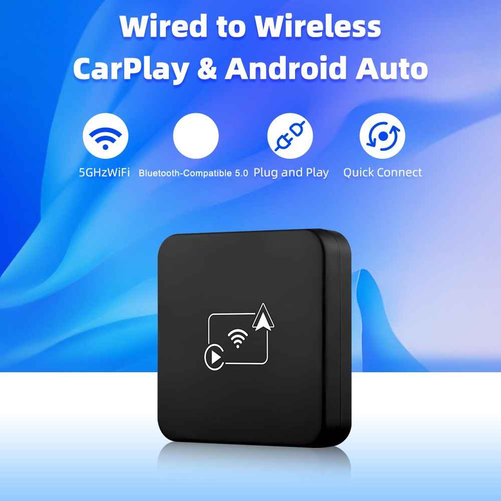 EC04-B Carplay Android Auto Wired to Wireless Adapter Car Converter Box