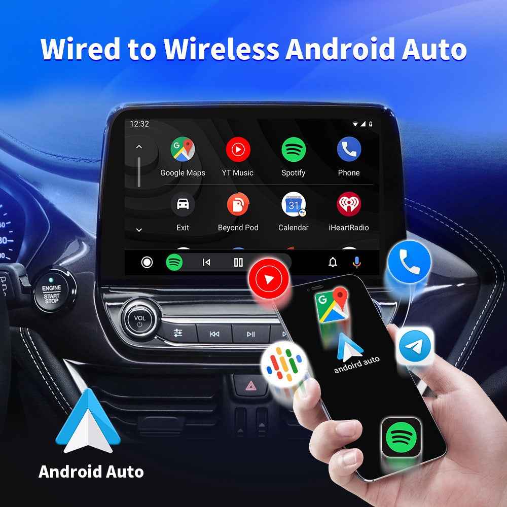 EC04-B Carplay Android Auto Wired to Wireless Adapter Car Converter Box