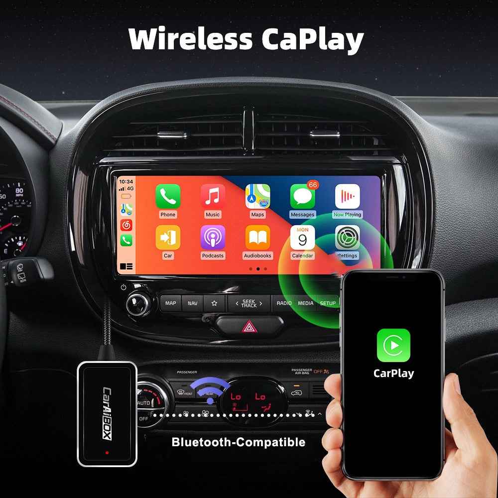 EC09-X-C Carplay Android Auto Box 2 in 1 Wired to Wireless Vehicle Connectivity Converter