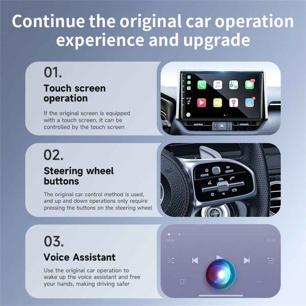 CarPlay Android Auto Wireless Adapter Mini USB Dongle with Lanyard 2 in 1 Car Connectivity Box