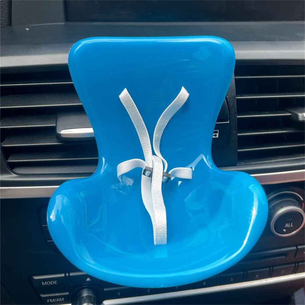 For Labubu Mini Plush Doll Safety Seat Car Air Outlet Mount Ornament Interior Decoration - Blue