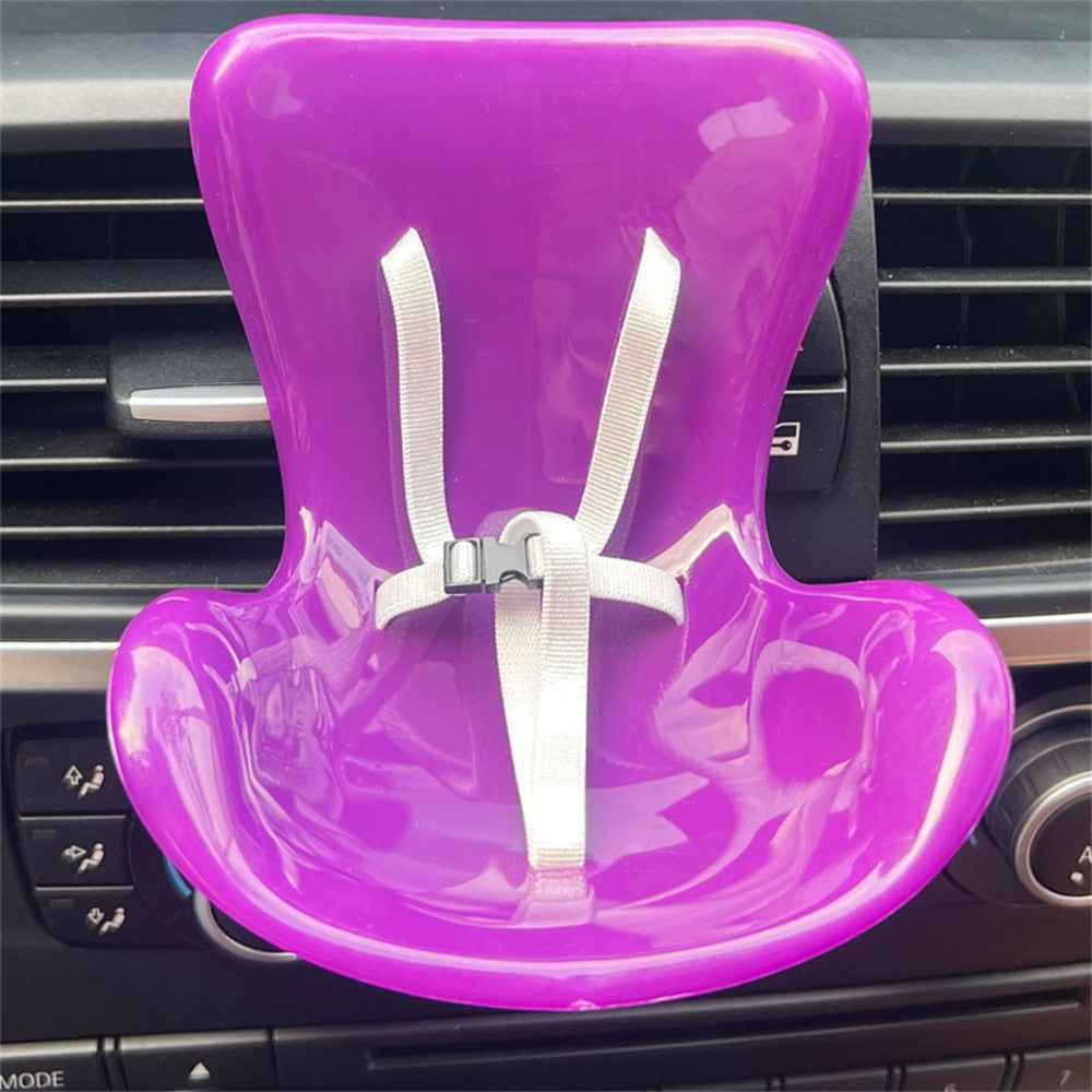 For Labubu Mini Plush Doll Safety Seat Car Air Outlet Mount Ornament Interior Decoration - Purple