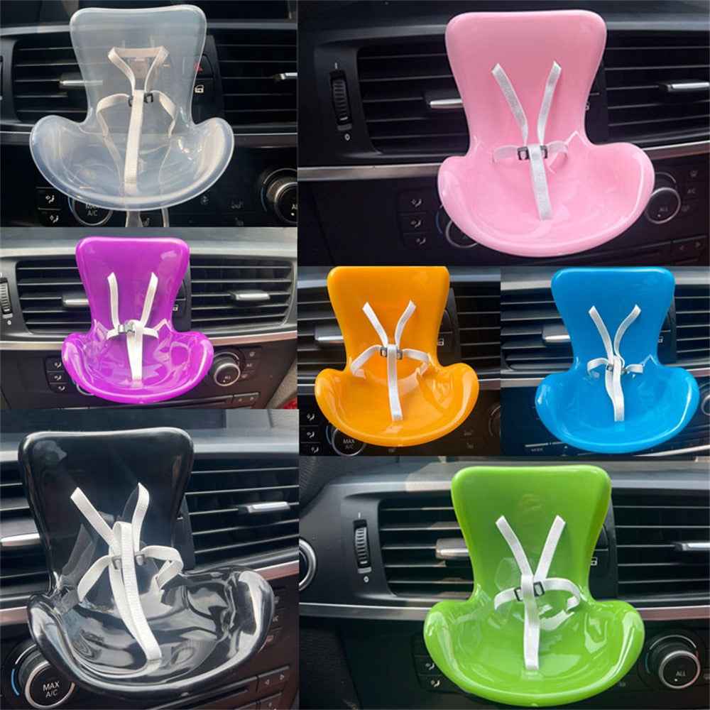 For Labubu Mini Plush Doll Safety Seat Car Air Outlet Mount Ornament Interior Decoration - Transparent