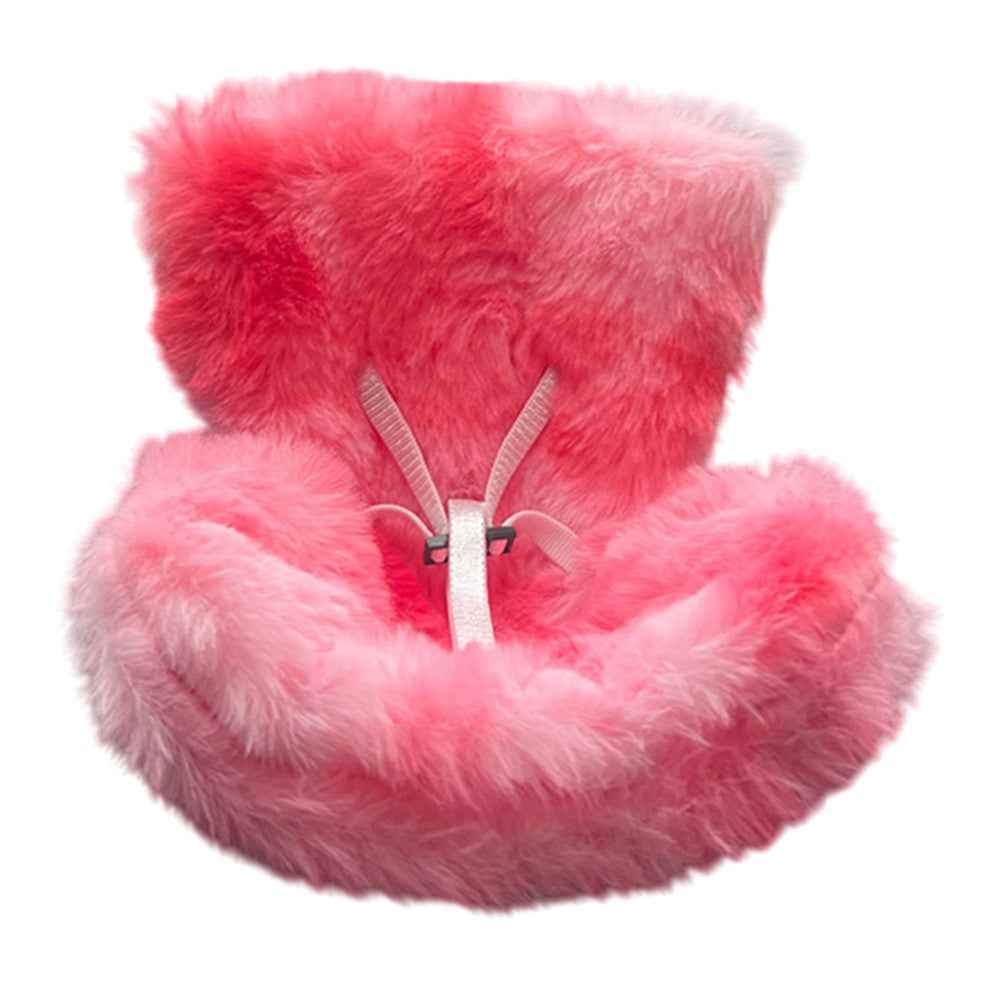 For Labubu Plush Doll Furry Car Vent Clip Holder Safety Seat 15-17cm Mini Figurines Display Stand - Pink
