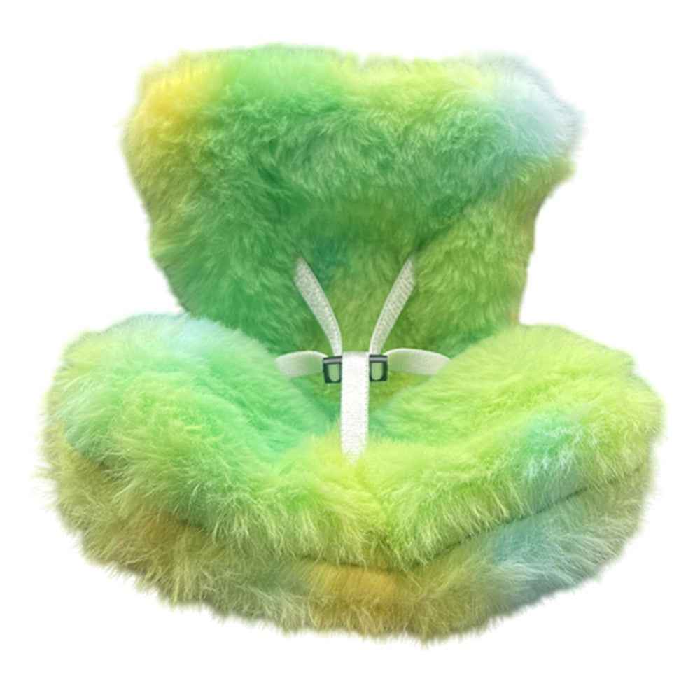 For Labubu Plush Doll Furry Car Vent Clip Holder Safety Seat 15-17cm Mini Figurines Display Stand - Yellow+Green+Blue