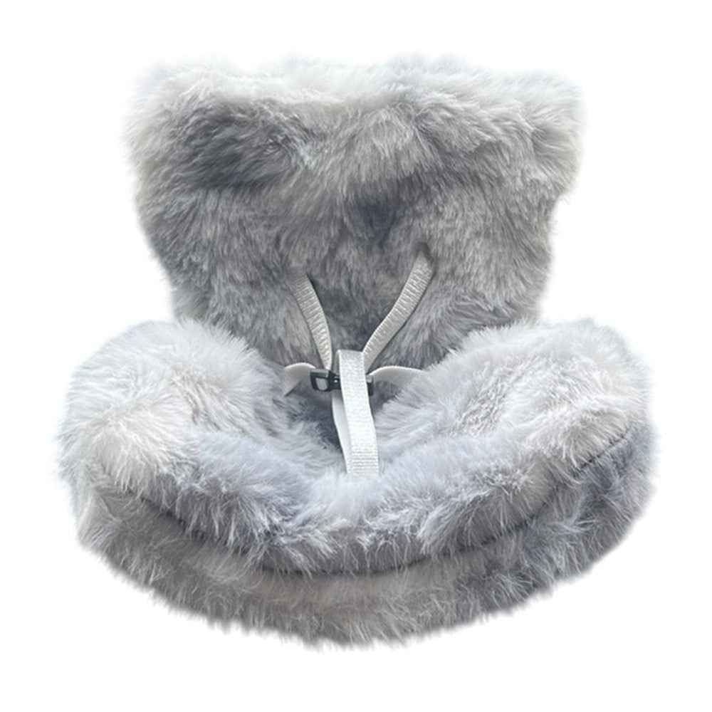 For Labubu Plush Doll Furry Car Vent Clip Holder Safety Seat 15-17cm Mini Figurines Display Stand - Grey