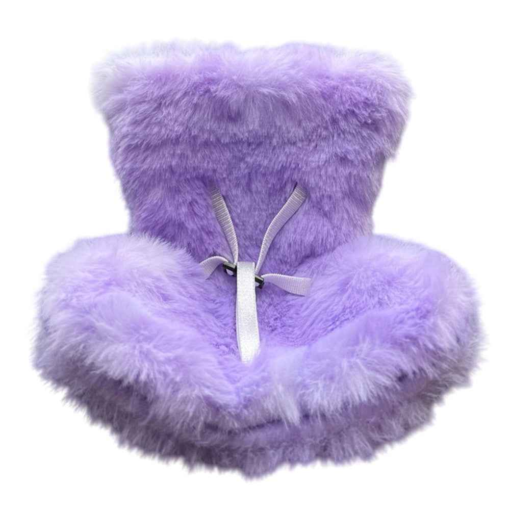 For Labubu Plush Doll Furry Car Vent Clip Holder Safety Seat 15-17cm Mini Figurines Display Stand - Purple