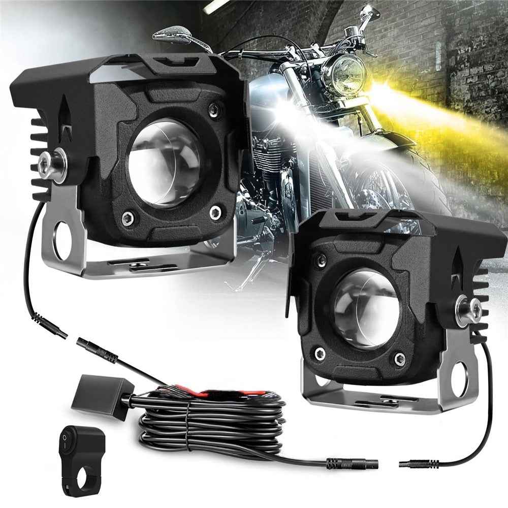 SK1 PRO 2Pcs 6 Modes LED Motorcycle Headlight High Low Beam Electric Bike Spotlight Headlamp