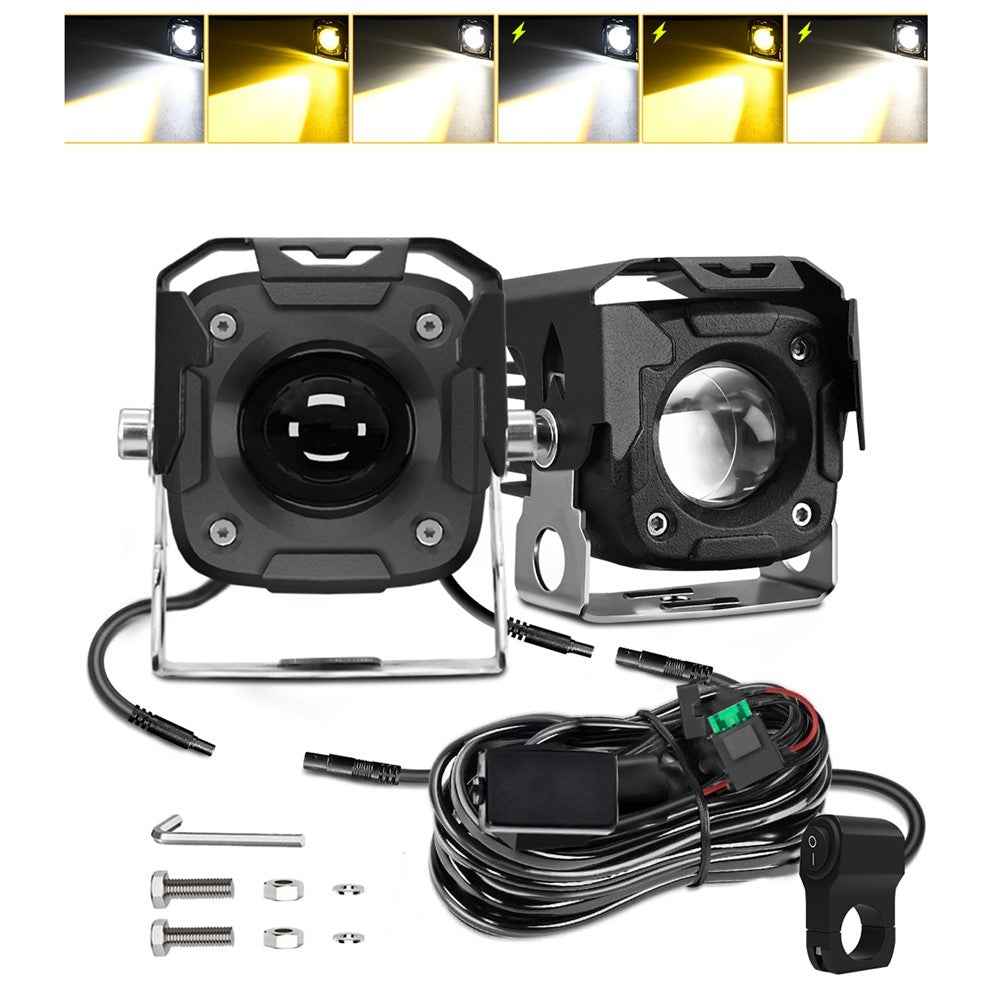 SK1 PRO 2Pcs 6 Modes LED Motorcycle Headlight High Low Beam Electric Bike Spotlight Headlamp