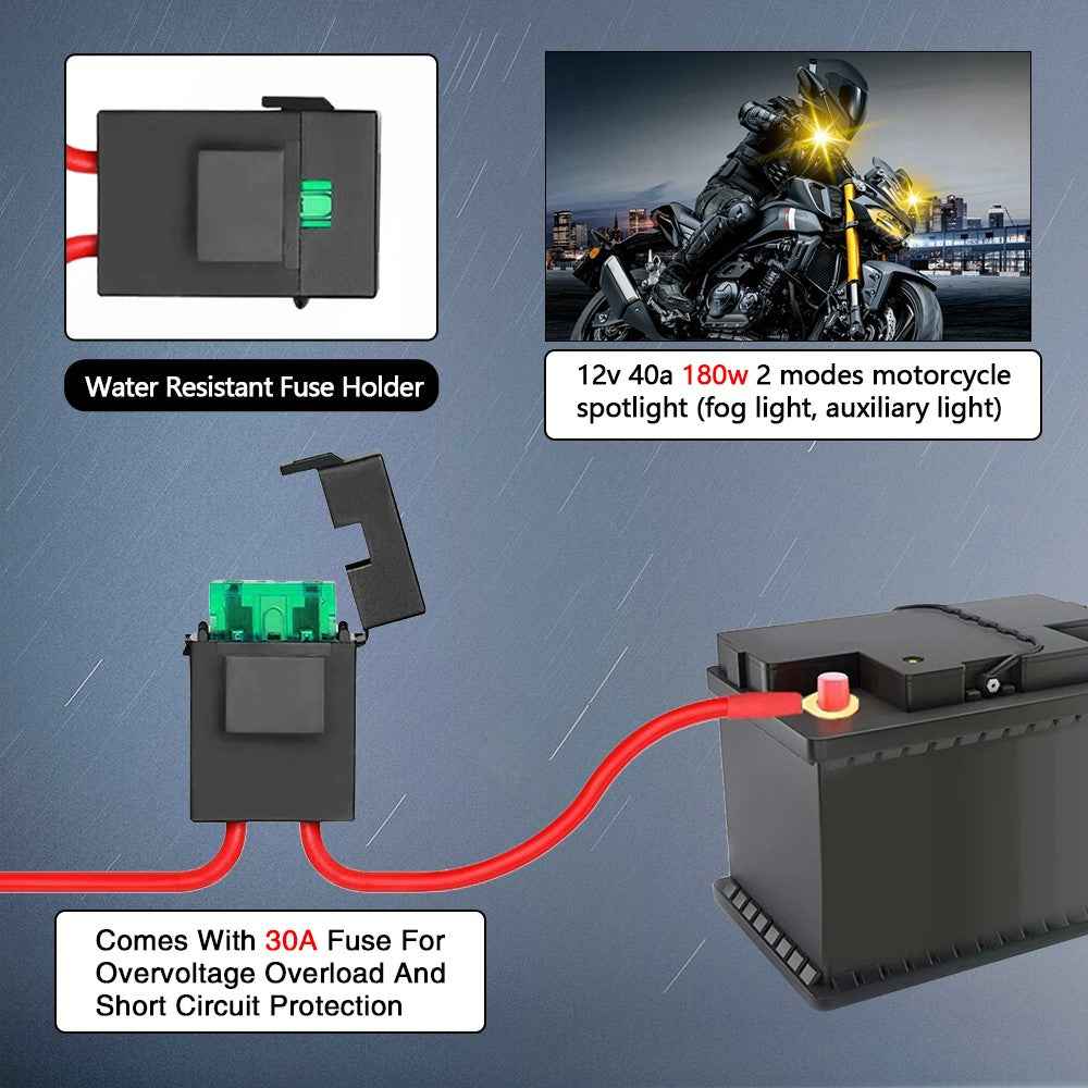 SK1 PRO 2Pcs 6 Modes LED Motorcycle Headlight High Low Beam Electric Bike Spotlight Headlamp