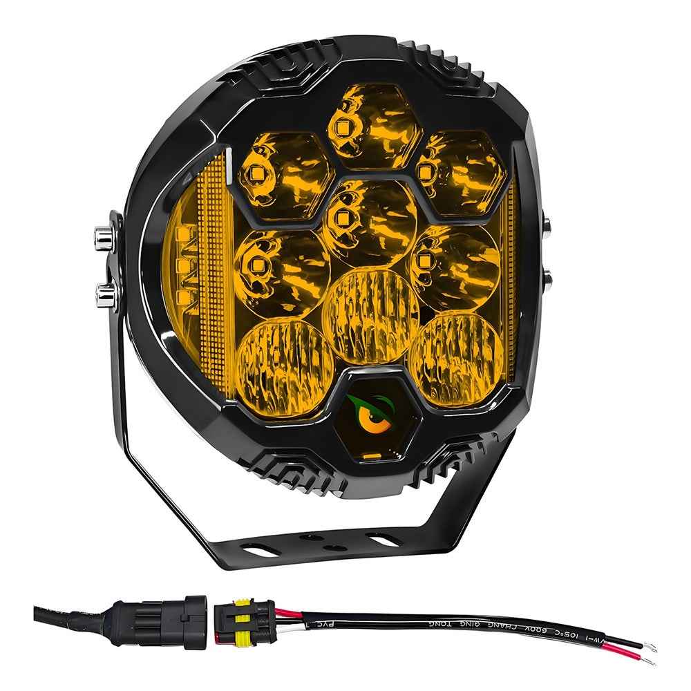 E7 Plus 1Pc 7 Inch Car Daytime Running Light Side Flash Spotlight Waterproof Motorcycle LED Headlight - Yellow Light