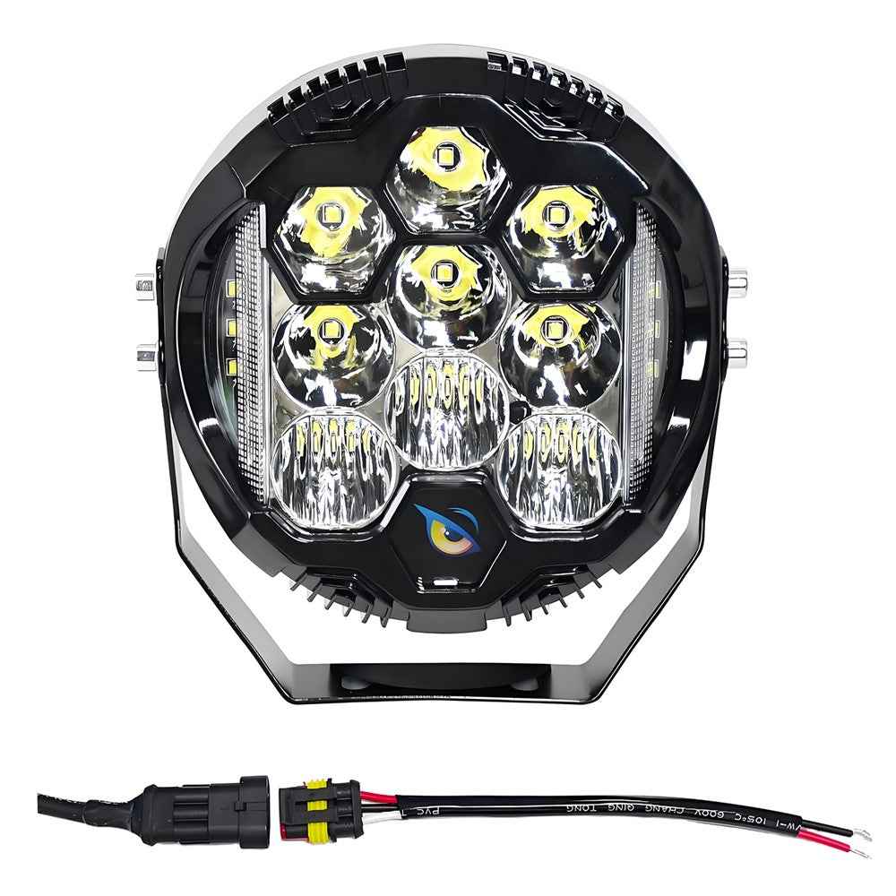 E7 Plus 1Pc 7 Inch Car Daytime Running Light Side Flash Spotlight Waterproof Motorcycle LED Headlight - White Light