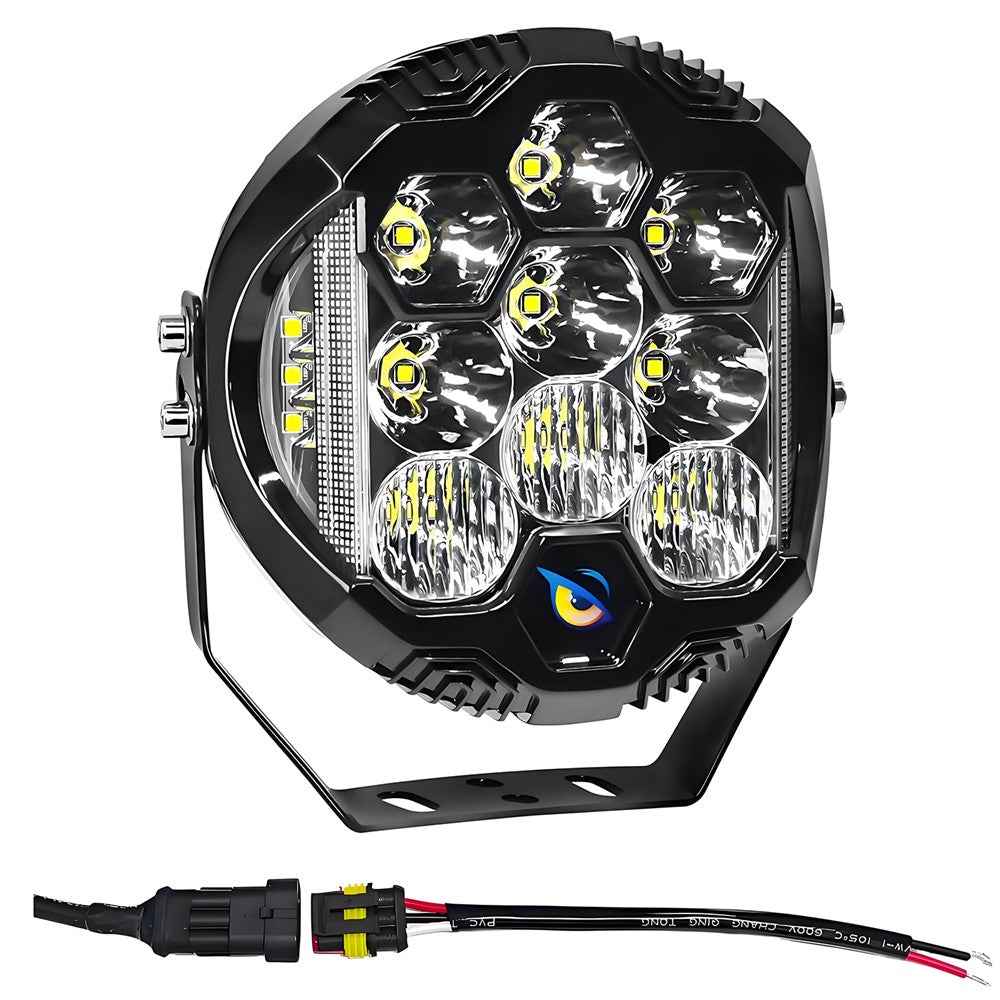 E7 Plus 1Pc 7 Inch Car Daytime Running Light Side Flash Spotlight Waterproof Motorcycle LED Headlight - White Light