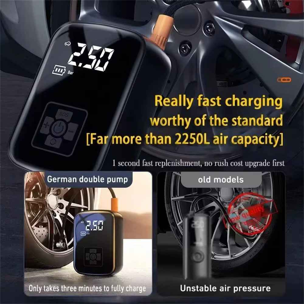 100W 150PSI Car Tire Inflator Digital Display Portable Electric Air Compressor for Motorcycle / Bike / Ball