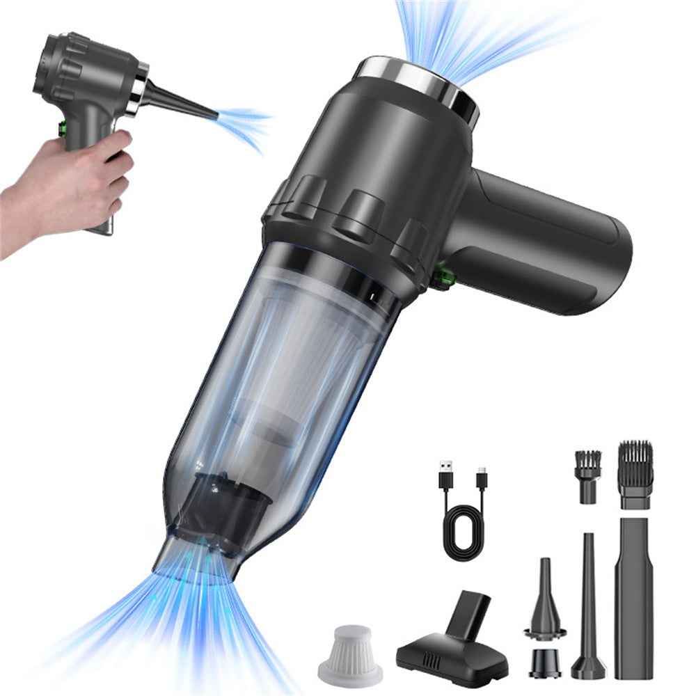 16KPa Powerful Suction Wireless Car Vacuum Cleaner Rechargeable Portable Handheld Dust Blower - Black+Silver