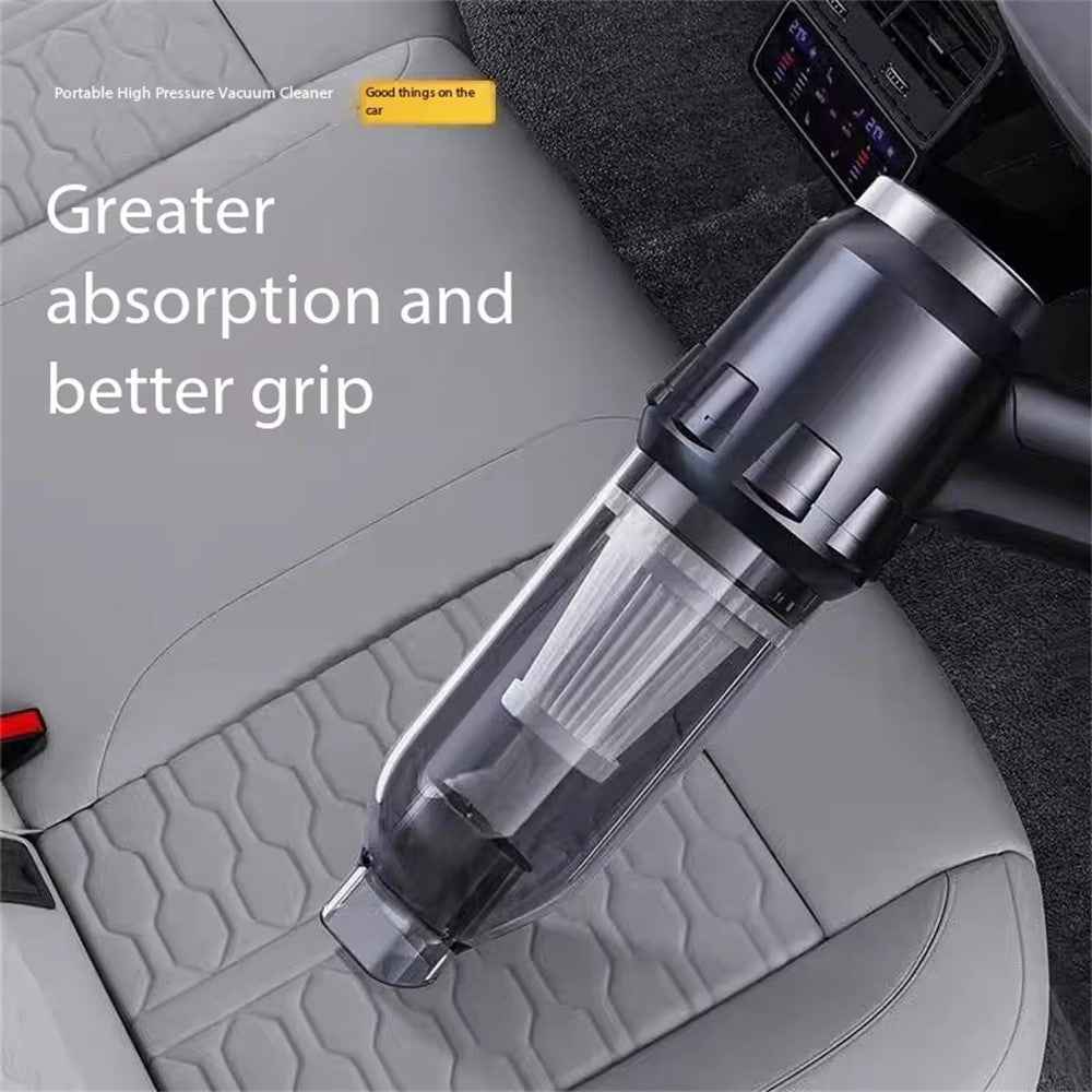 16KPa Powerful Suction Wireless Car Vacuum Cleaner Rechargeable Portable Handheld Dust Blower - Black+Silver