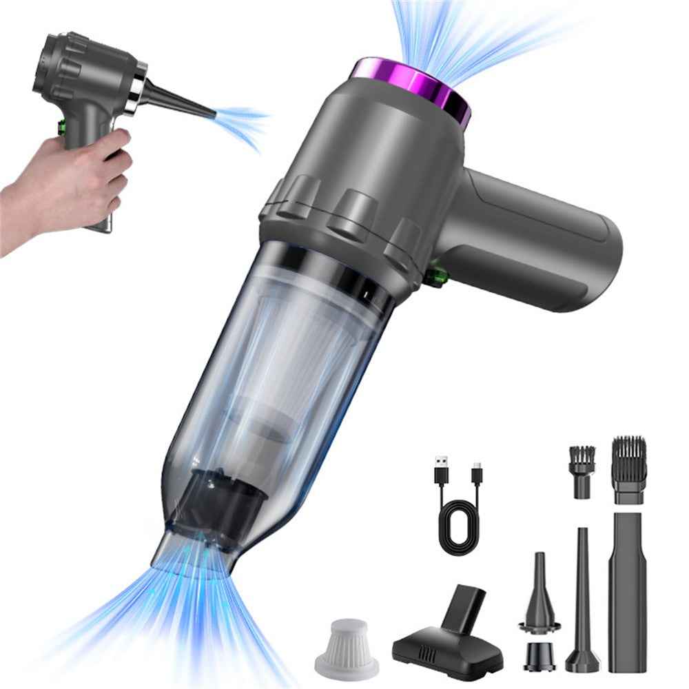 16KPa Powerful Suction Wireless Car Vacuum Cleaner Rechargeable Portable Handheld Dust Blower - Black+Purple