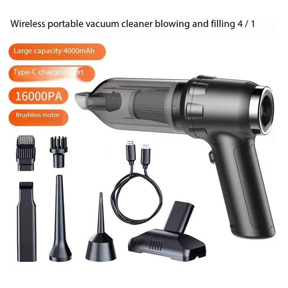 16KPa Powerful Suction Wireless Car Vacuum Cleaner Rechargeable Portable Handheld Dust Blower - Black+Purple