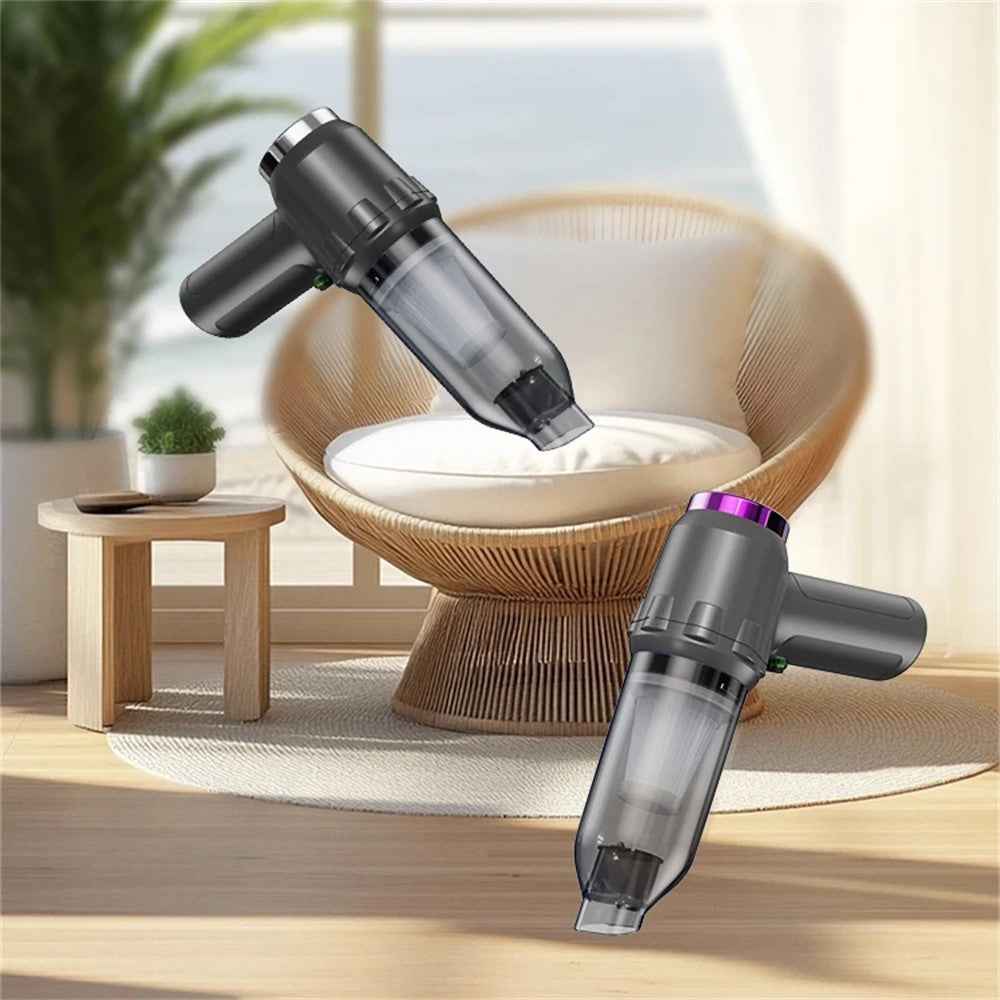16KPa Powerful Suction Wireless Car Vacuum Cleaner Rechargeable Portable Handheld Dust Blower - Black+Purple