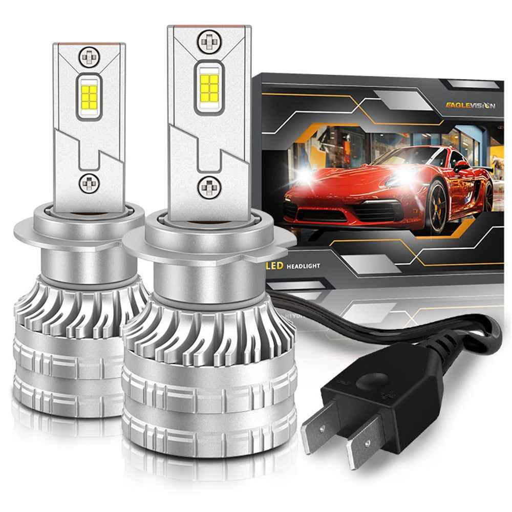K9S 1 Pair H7 LED Headlight Bulbs 6000K IP68 Waterproof Aluminum Alloy Car Headlamps