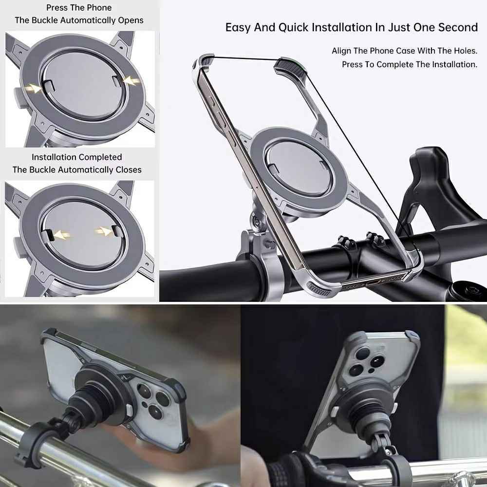Z10 For iPhone 16 Pro Max Motorcycle Mount Magnetic Phone Holder Anti Shake Cycling Bracket