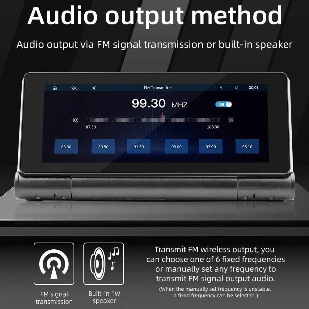 B5369 Car MP5 Player 6.86 Inch 180 Degree Flip Screen Bluetooth-compatible CarPlay Dash Cam DVR