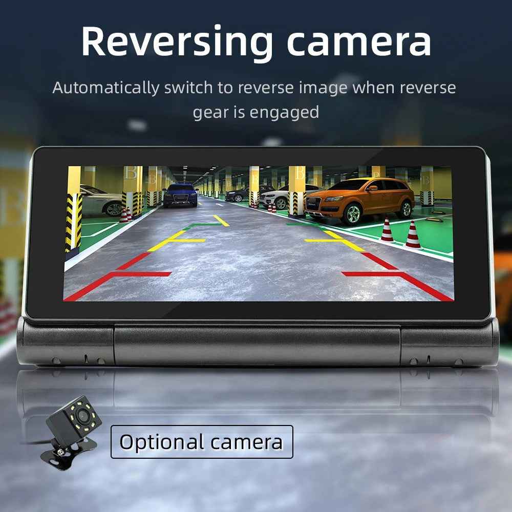 B5369 Car MP5 Player 6.86 Inch 180 Degree Flip Screen Bluetooth-compatible CarPlay Dash Cam DVR