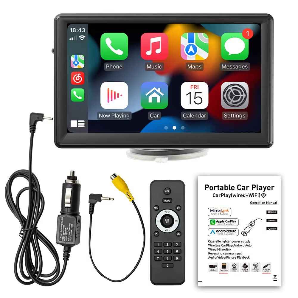 B500W 7 Inch Smart Voice Control Wireless CarPlay MP5 Player FM Transmitter with AHD Function (No Camera)