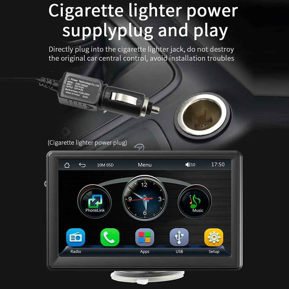 B500W 7 Inch Smart Voice Control Wireless CarPlay MP5 Player FM Transmitter with AHD Function (No Camera)