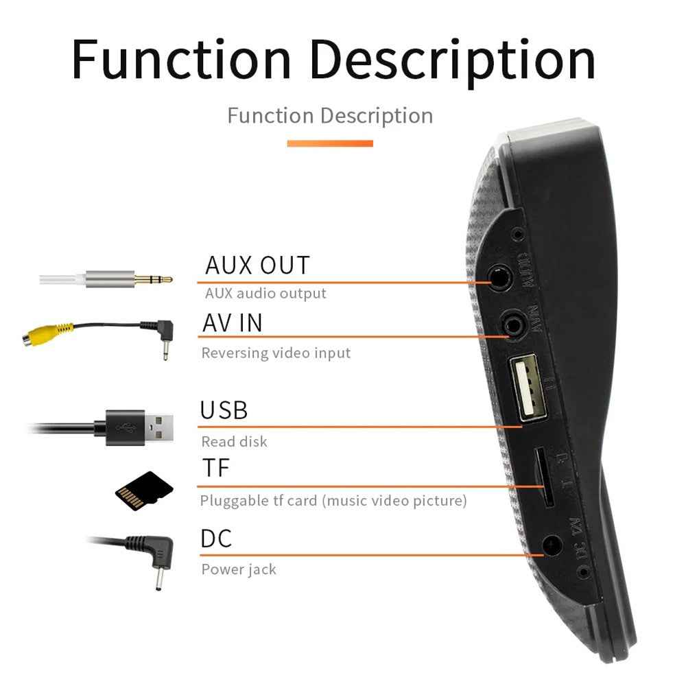 B600A 7 Inch Portable Wireless CarPlay with AHD Function Multiple Media Support Car MP5 Player (No Camera)