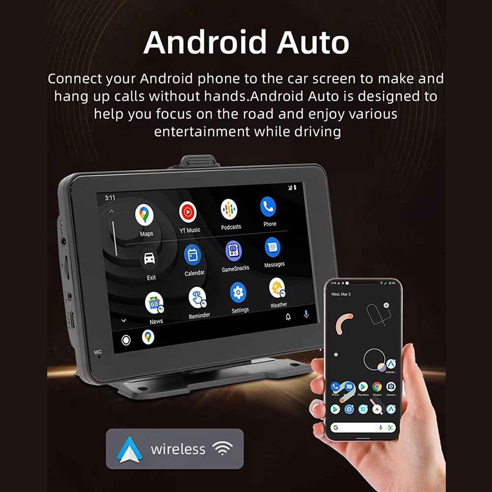 B5320R 7 Inch Carplay Car Navigation HD Camera Dash Cam Bluetooth-compatible MP5 Player for Android iPhone