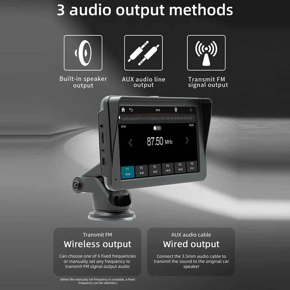 B5570R 7 Inch HD Touch Screen Wireless CarPlay Bluetooth-compatible Car MP5 Player Built In Driving Recorder
