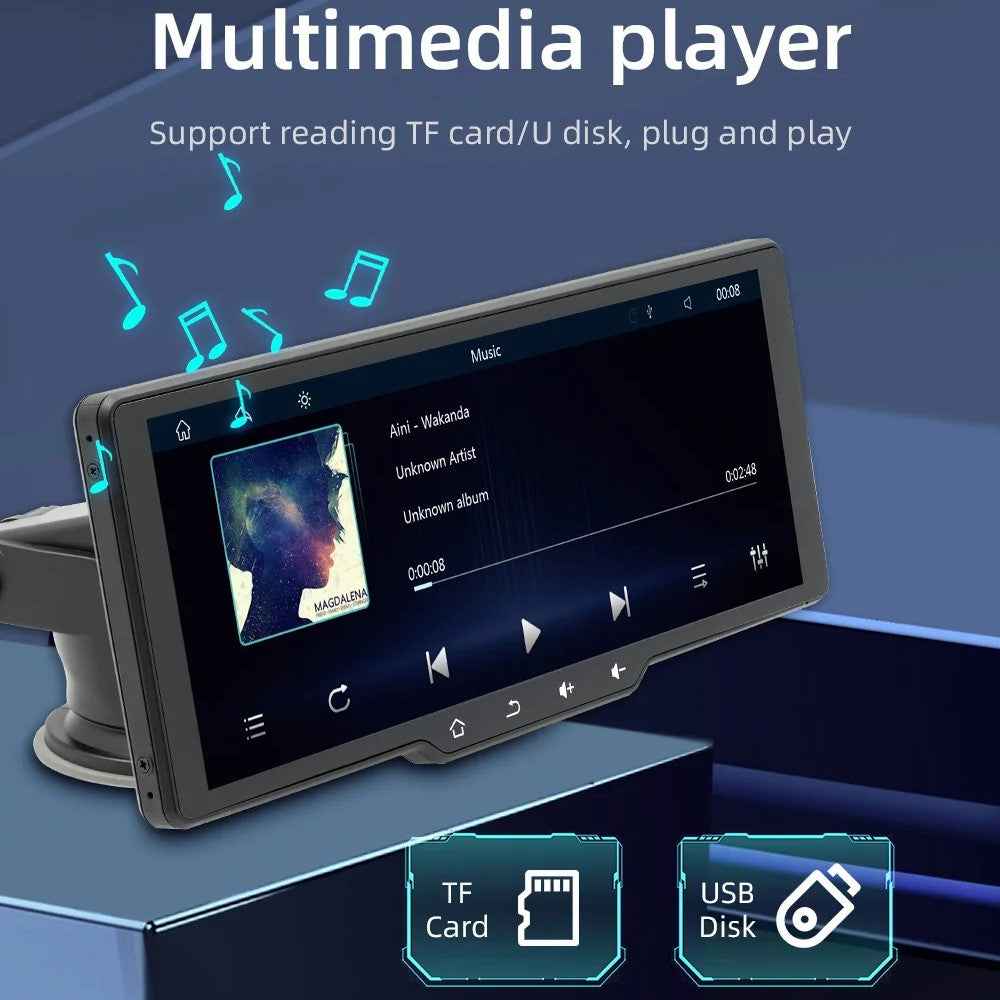 B5314 10.26 Inch HD Screen Wireless CarPlay Bluetooth-compatible Car MP5 Player FM Transmitter Support TF Card