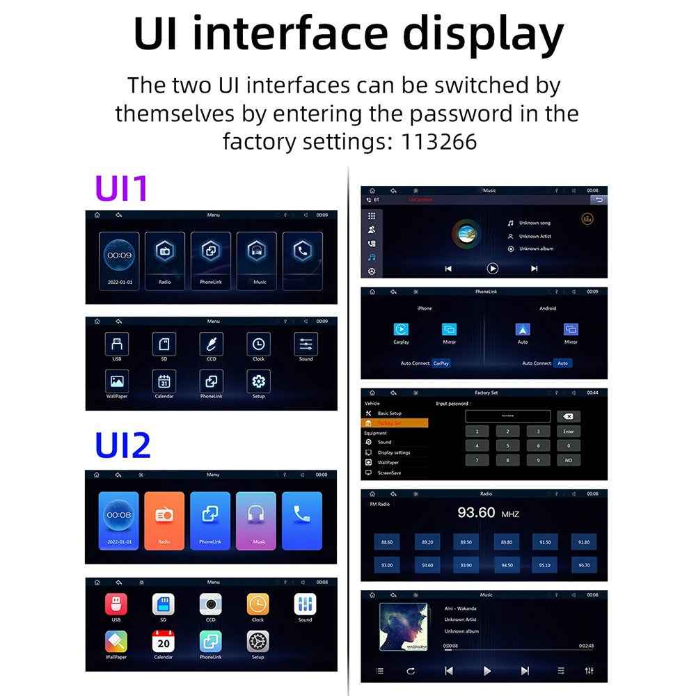 B5314 10.26 Inch HD Screen Wireless CarPlay Bluetooth-compatible Car MP5 Player FM Transmitter Support TF Card