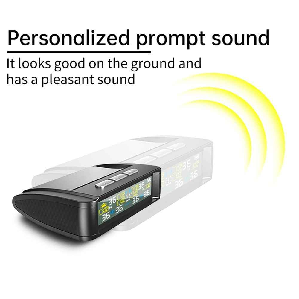 T11 Solar Powered TPMS Tire Pressure Monitor Support 144 PSI Tire Temperature Alarm System with 6 External Sensors
