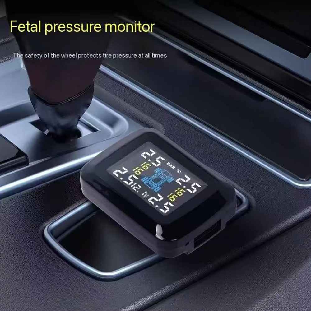 TY09 Car Tire Pressure Monitor TPMS Cigarette Lighter Real-Time Monitoring Device with 4 External Sensors