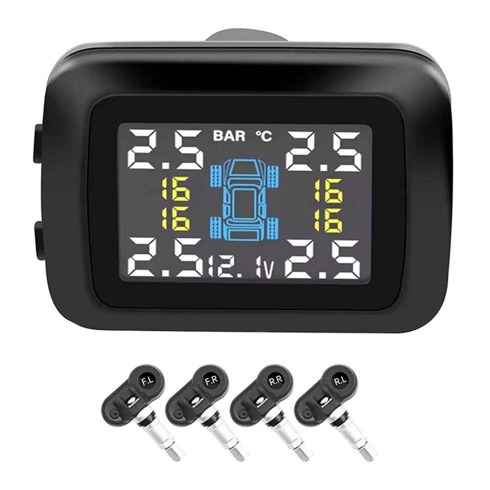 TY09 Car Tire Pressure Monitor TPMS Cigarette Lighter Real-Time Monitoring Device with 4 Internal Sensors