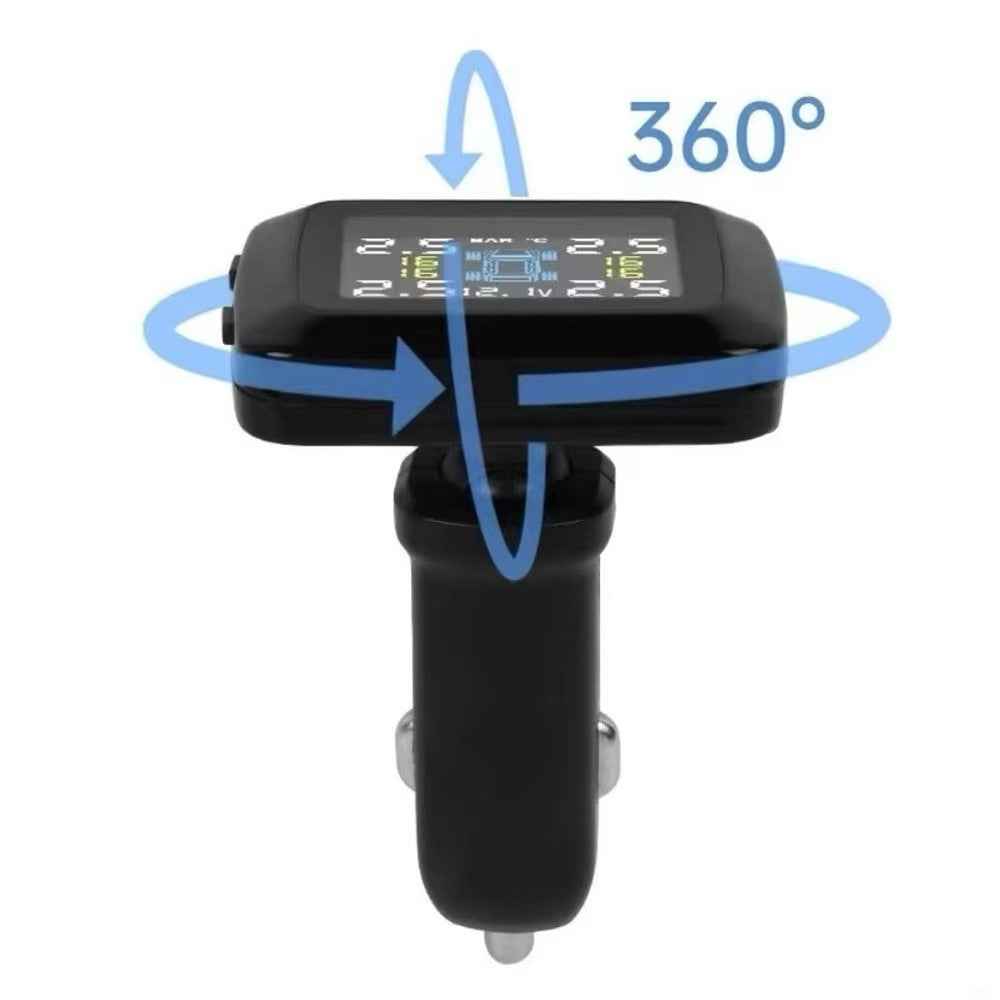 TY09 Car Tire Pressure Monitor TPMS Cigarette Lighter Real-Time Monitoring Device with 4 Internal Sensors