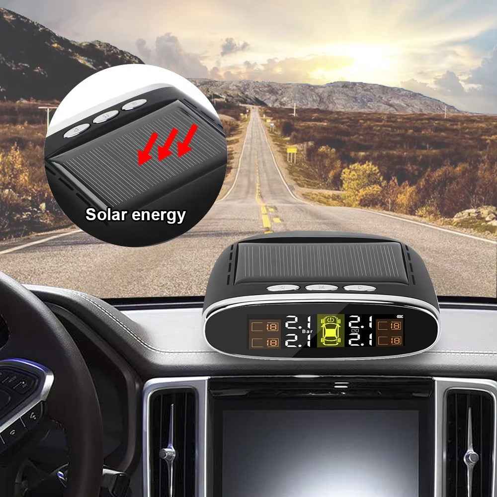 TY07 Solar Powered TPMS Wireless Car Tire Pressure Monitoring System with 4 Internal Sensors