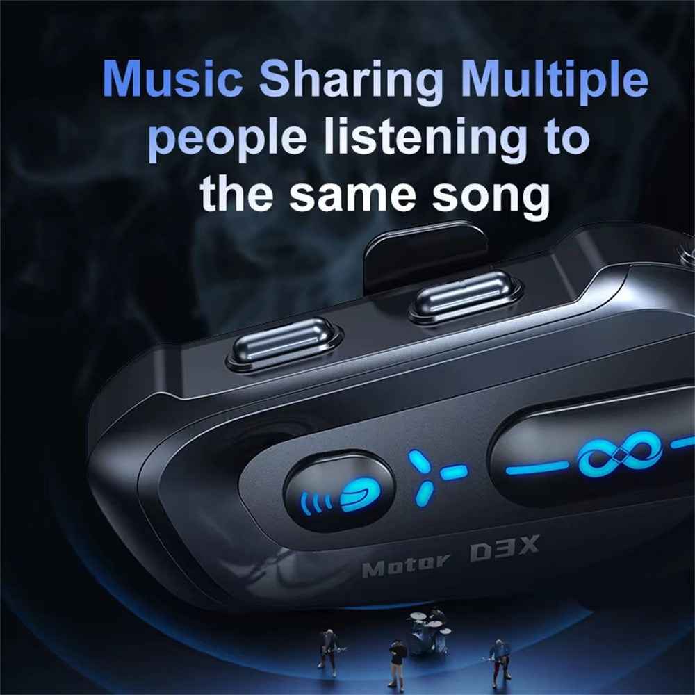 D3X For Motorcycle Helmet Bluetooth-compatible Headset 600m Half Duplex Intercom System - Soft Mic