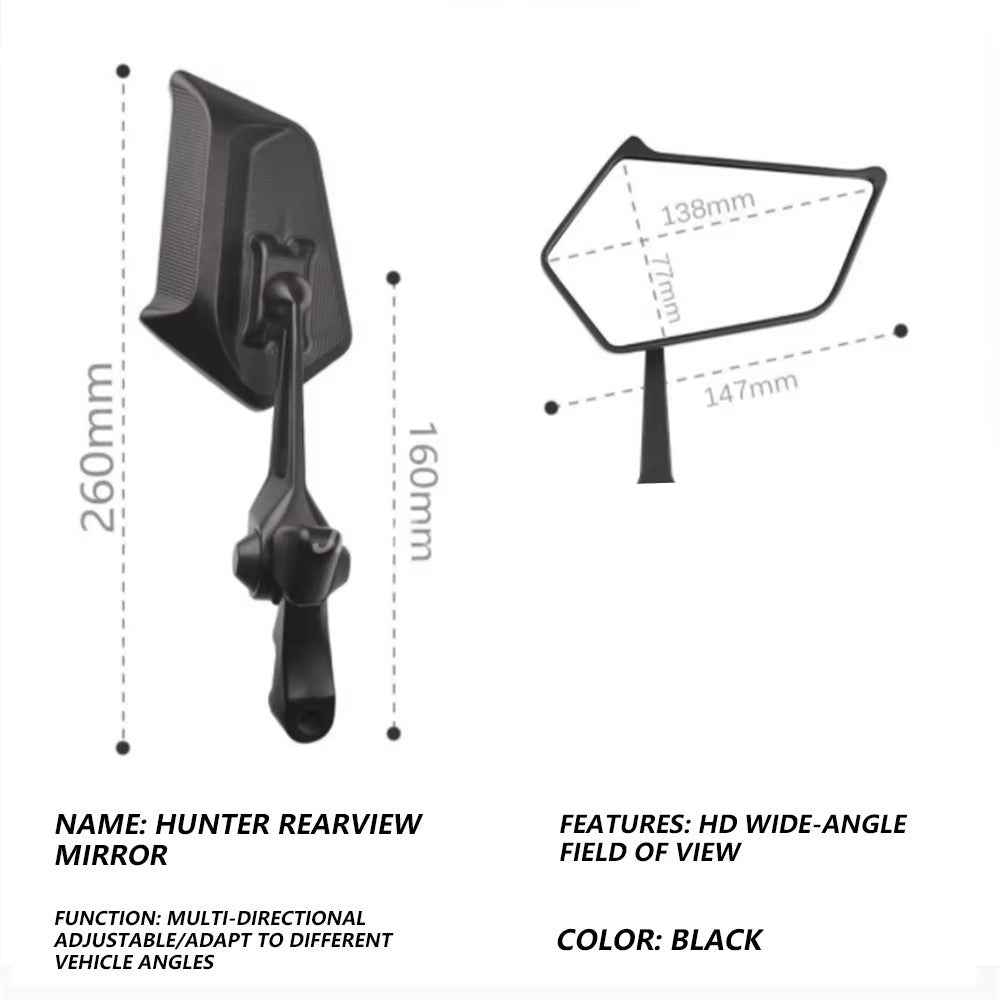 AOS5 1 Pair For Motorcycle Universal Rear View Mirror High Definition Rotatable Side Mirror, White