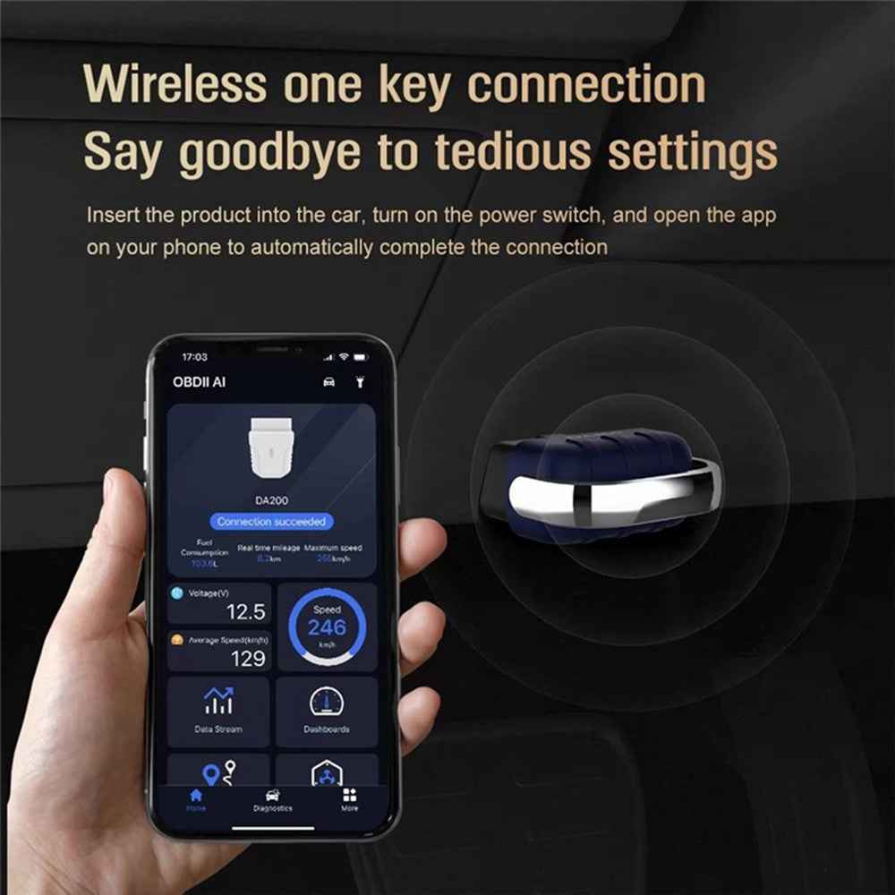 DA200 Bluetooth-compatible OBD2 Car Diagnostic Scanner Engine Fault Code Reader Vehicle Diagnostic Tool