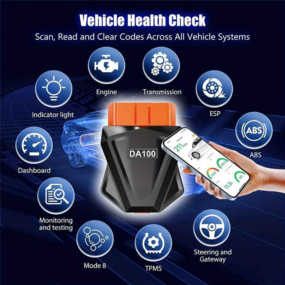 DA100 Bluetooth-compatible OBD Car Diagnostic Scanner Automotive Engine Fault Code Reader for Android iOS