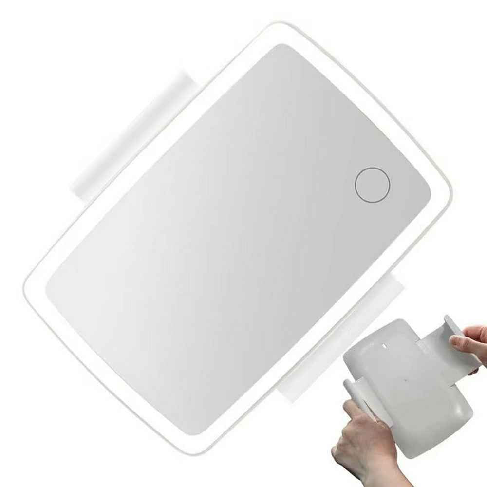 Car Sun Visor Mount Rechargeable LED Makeup Mirror Vehicle Interior Illuminated Vanity Mirror