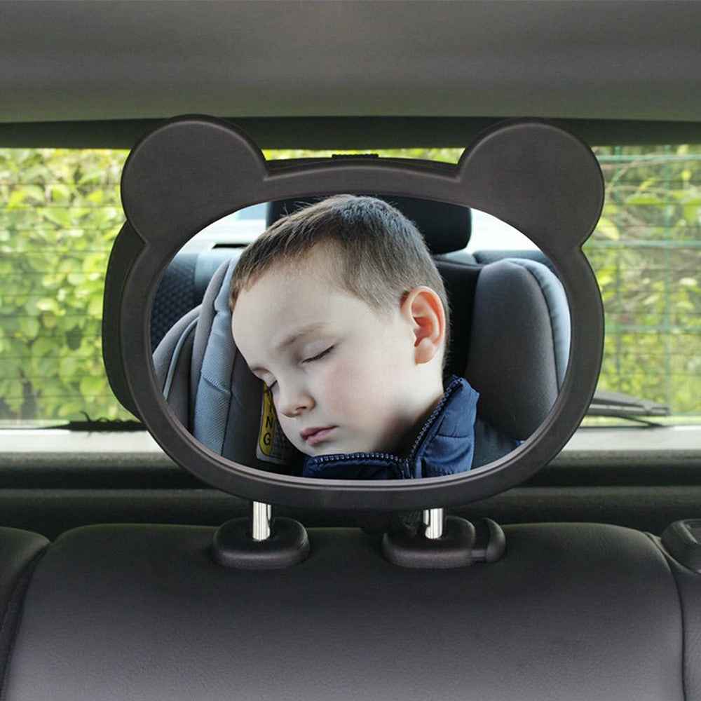 Cartoon Ears Design Baby Car Mirror for Rear Facing Infant Safety Seat Shatterproof Acrylic Backseat Observer