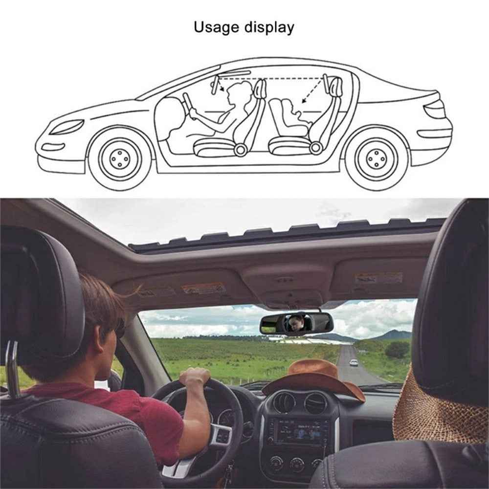 Cartoon Ears Design Baby Car Mirror for Rear Facing Infant Safety Seat Shatterproof Acrylic Backseat Observer