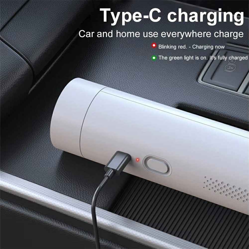 Brushless Motor Car Vacuum Cleaner 200W High Power Multifunction Handheld Cordless Suction Blower - White